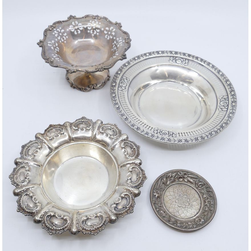 4pc American Sterling Silver Compote and Small Bowls- 330g TW.