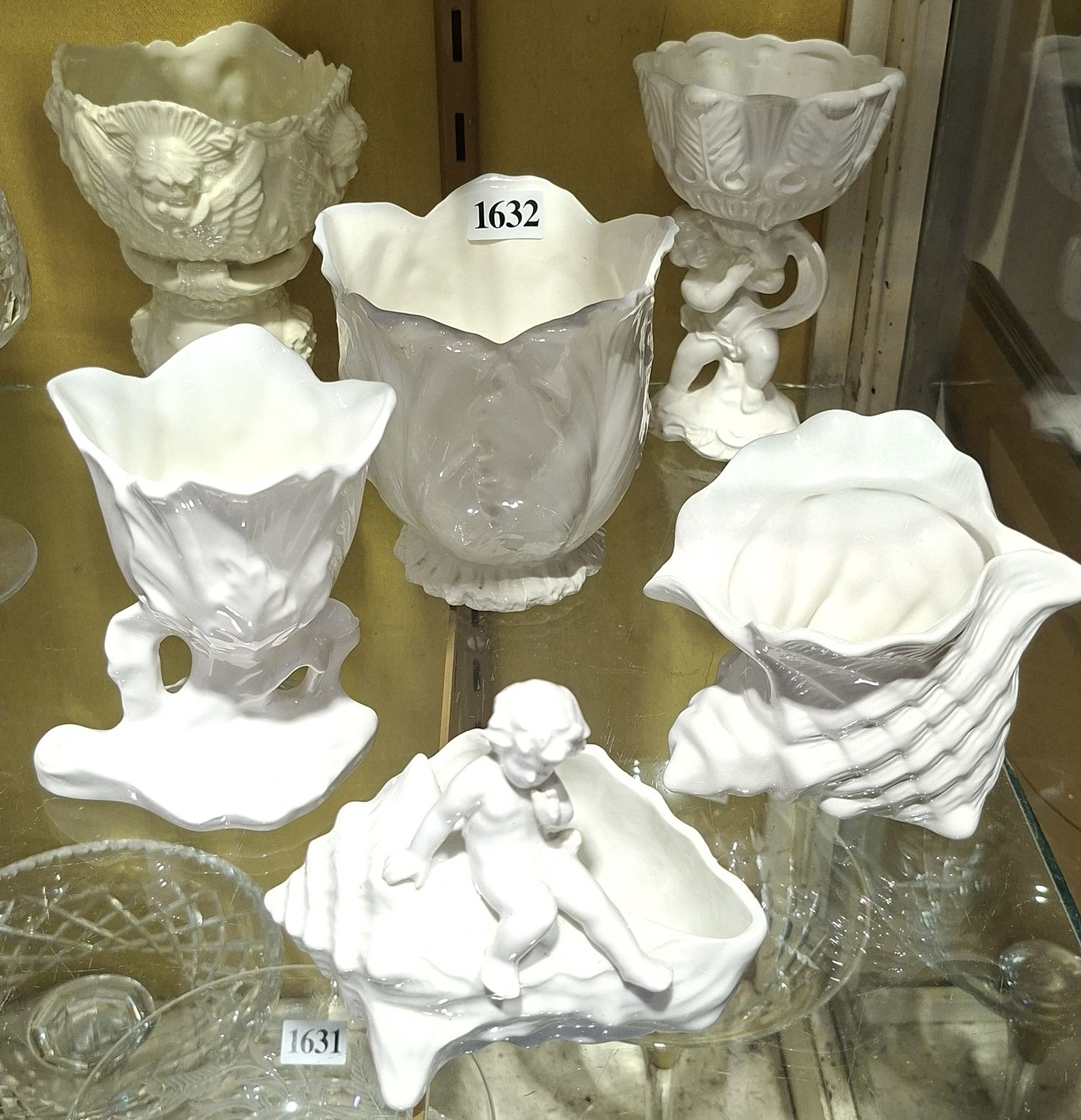 White Glazed Decorative Spill Vases