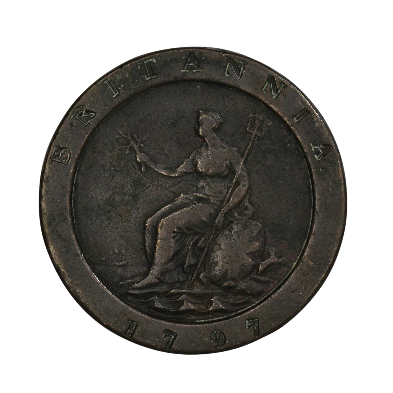 826. · Altered Description - Great Britain, Accumulation, George III, Cartwheel Penny, 1797, Fine