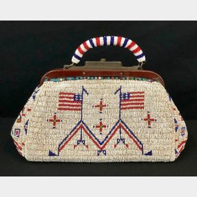 1890s - 1910s Beaded Doctor's Bag with Patriotic Theme