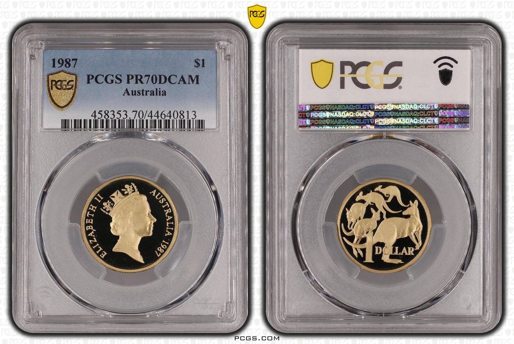 1987 Australia One Dollar, $1 PCGS - PR70DCAM POP 6/0 -813