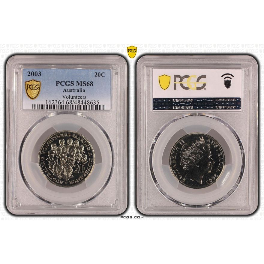 Elizabeth II, Volunteers, Twenty Cent, 2003, PCGS MS68