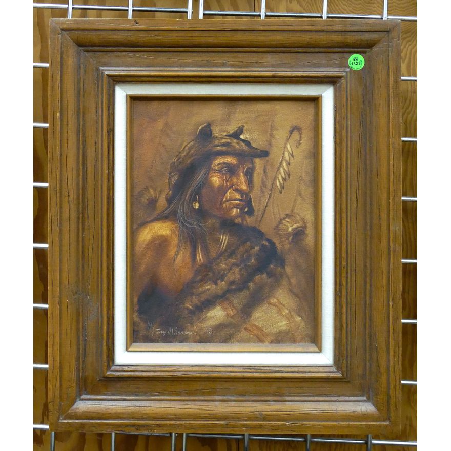 Tony Sandoval ''Wolf Hunter'' Oil Painting Framed 19''x16''