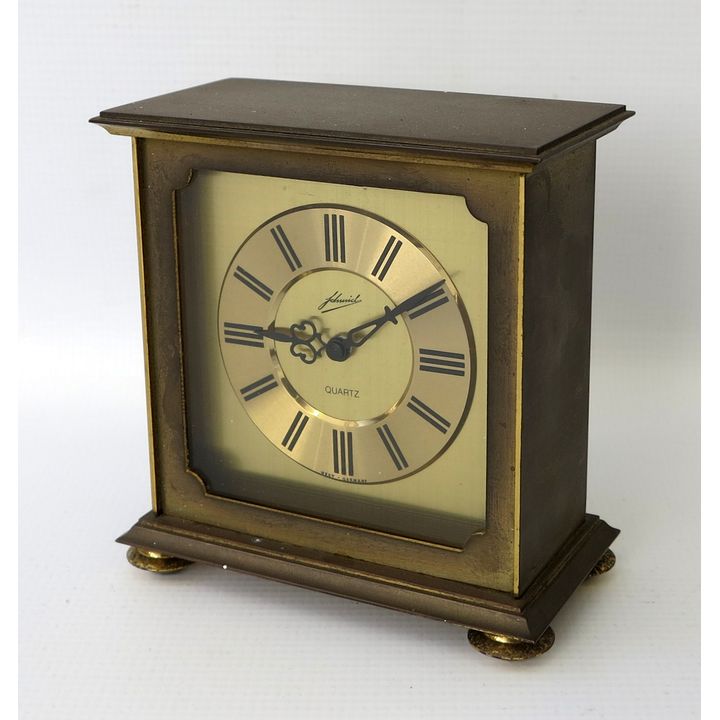 HEAVY BRASS QUARTZ TABLE CLOCK