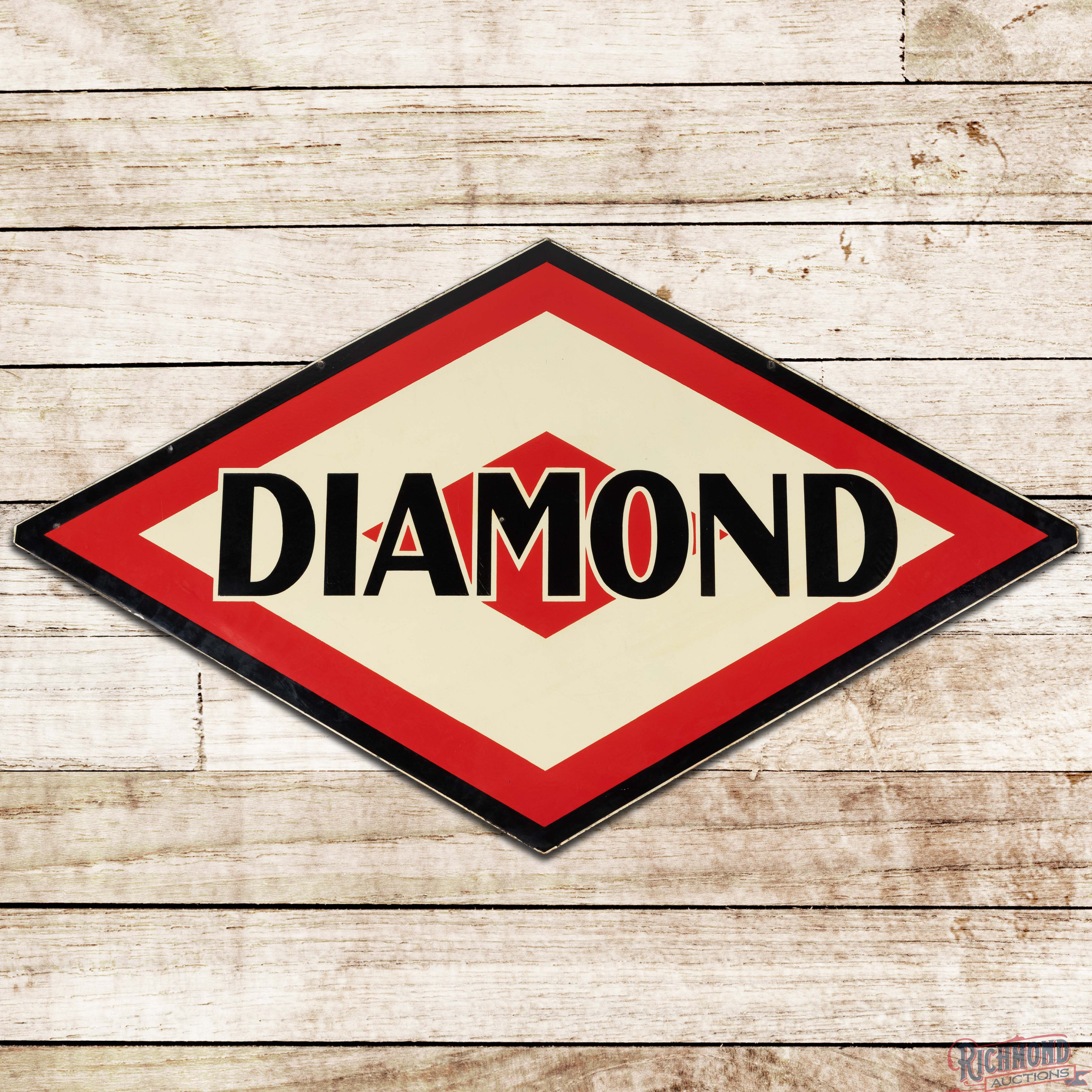 Diamond DX Gasoline 6' Die Cut Double Sided Porcelain Service Station ...