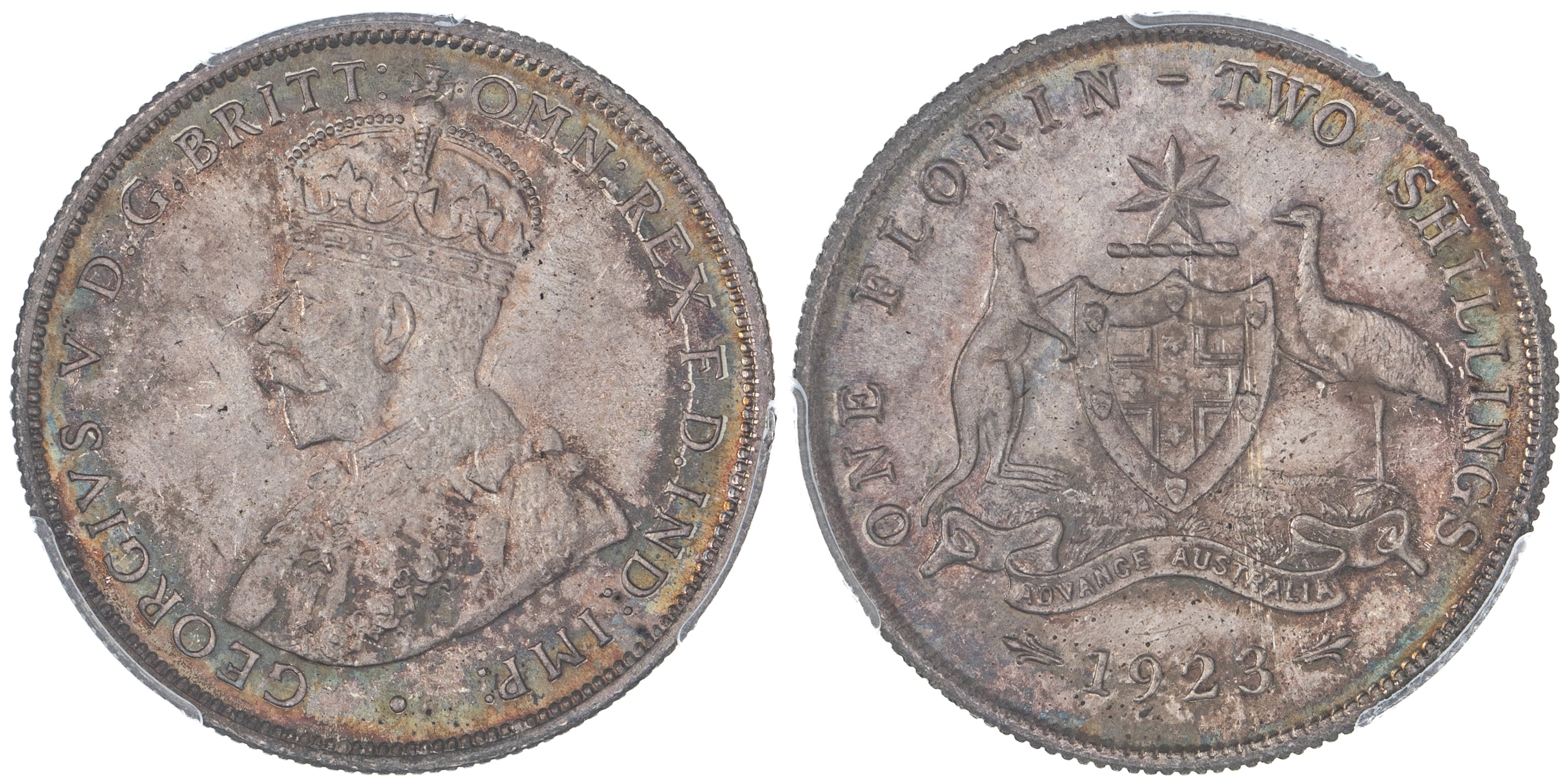George V, Florin, 1923, PCGS MS65+