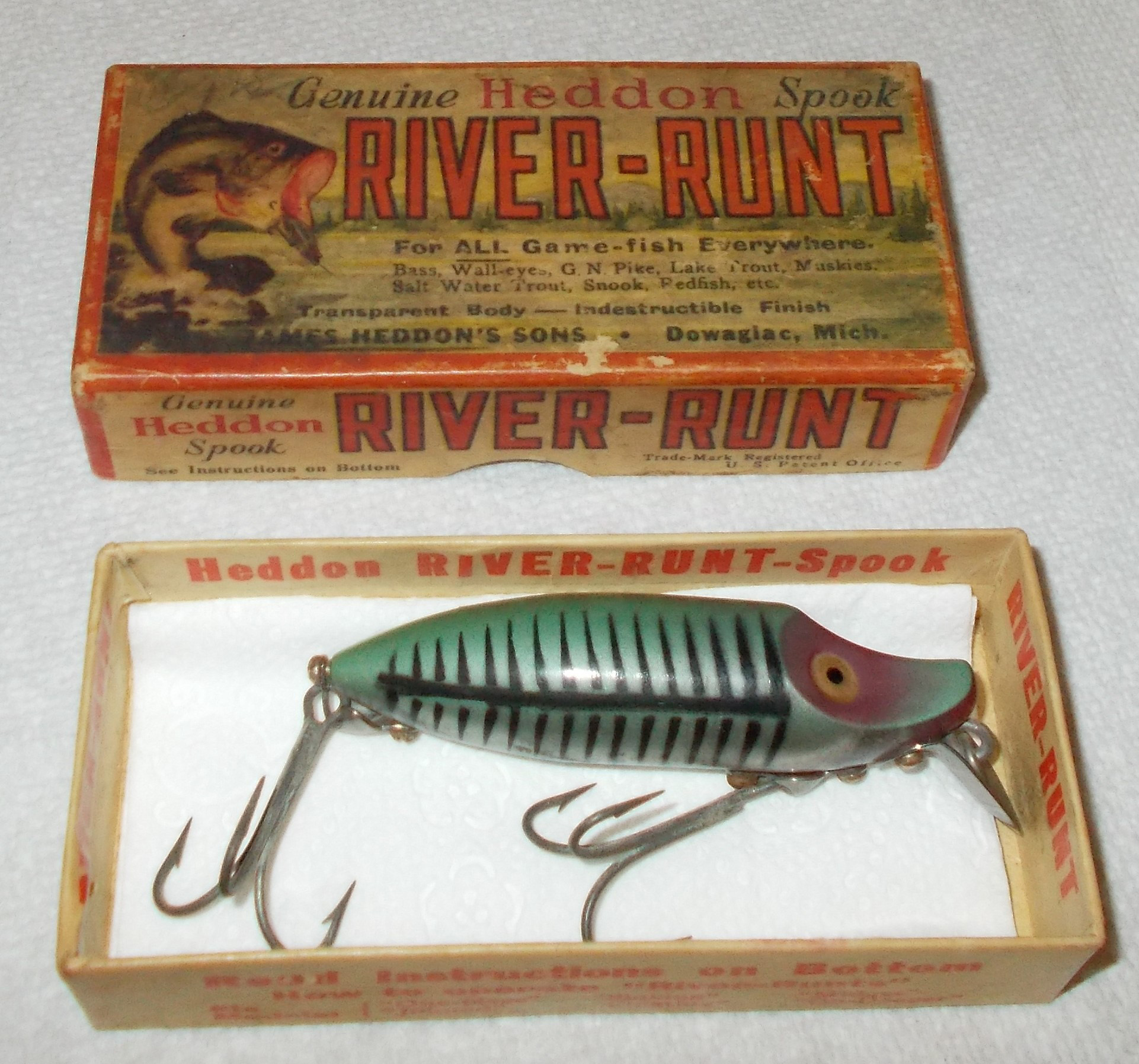 Vintage HEDDON RIVER RUNT SPOOK SINKER Fishing Fish Lure Bait