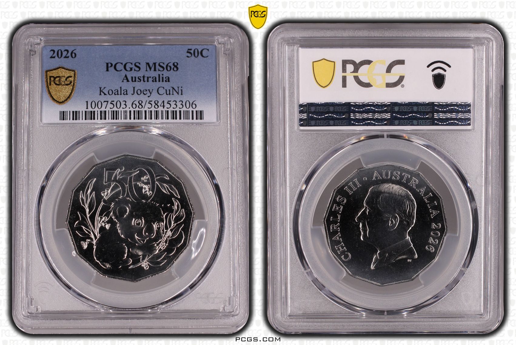 Koala Joey CuNi, Fifty Cent, 2026, PCGS MS68