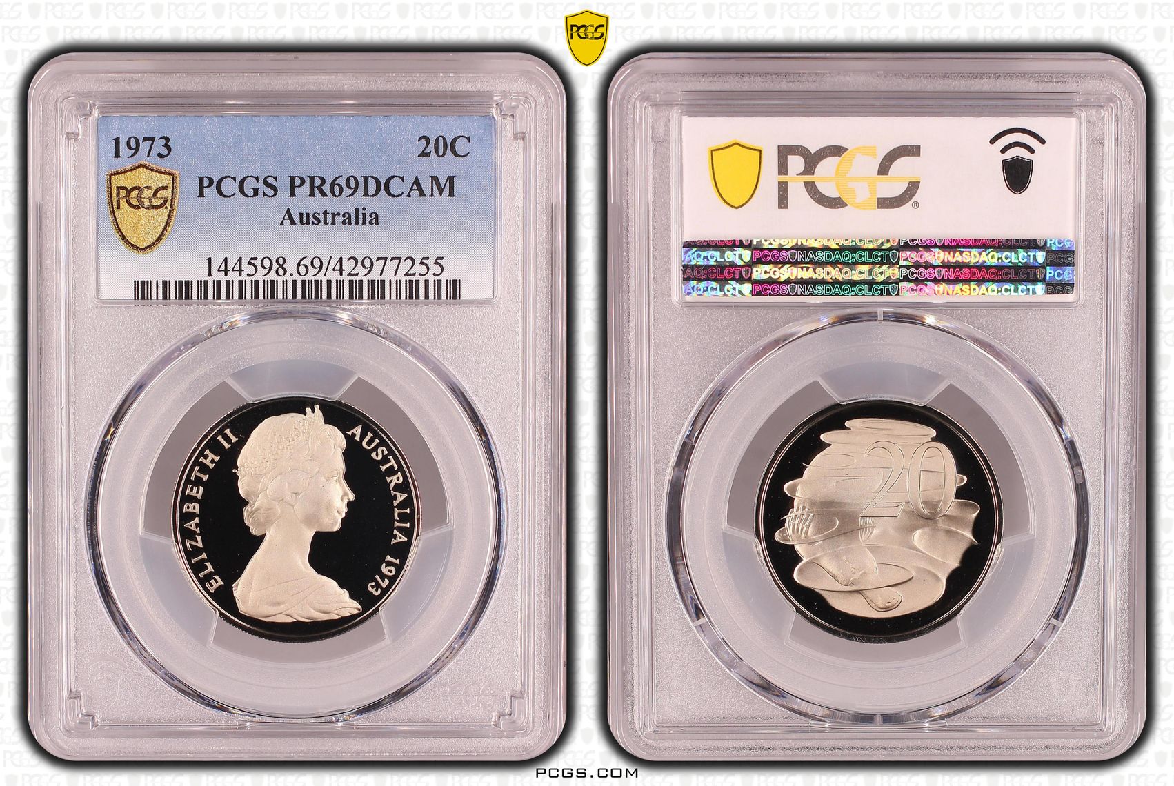 1973 Australia Twenty Cent, 20c PCGS - PR69DCAM -255