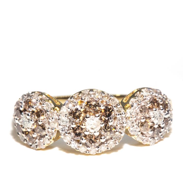 0.60 Carat Round Brilliant Cut Diamond Cluster Ring