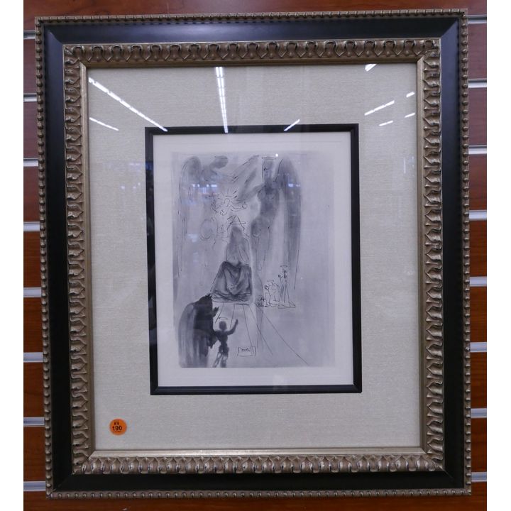 Salvador Dali 'Triumph of Christ and the Virgin' Etching on Rives Paper Framed w/ COA- 21x19''