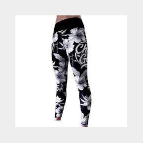 Alpha And Omega Child Of God Hibiscus Print Tights - Black - M Women --51457/2868 CB10