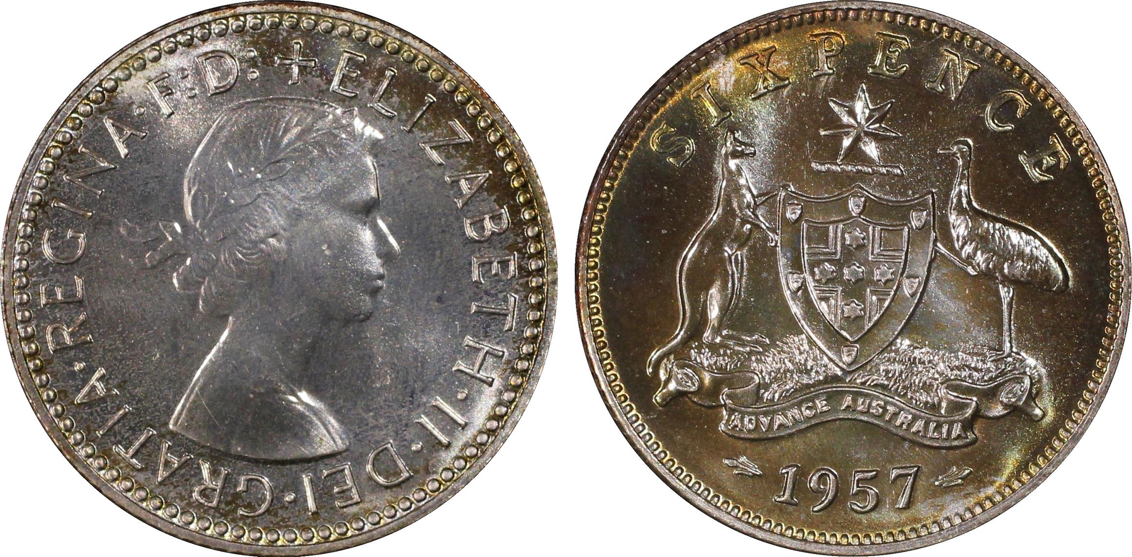 Elizabeth II, Sixpence, 1957(m), PCGS PR65