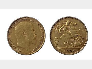 1907 EDWARD VII LONDON MINT HALF SOVEREIGN