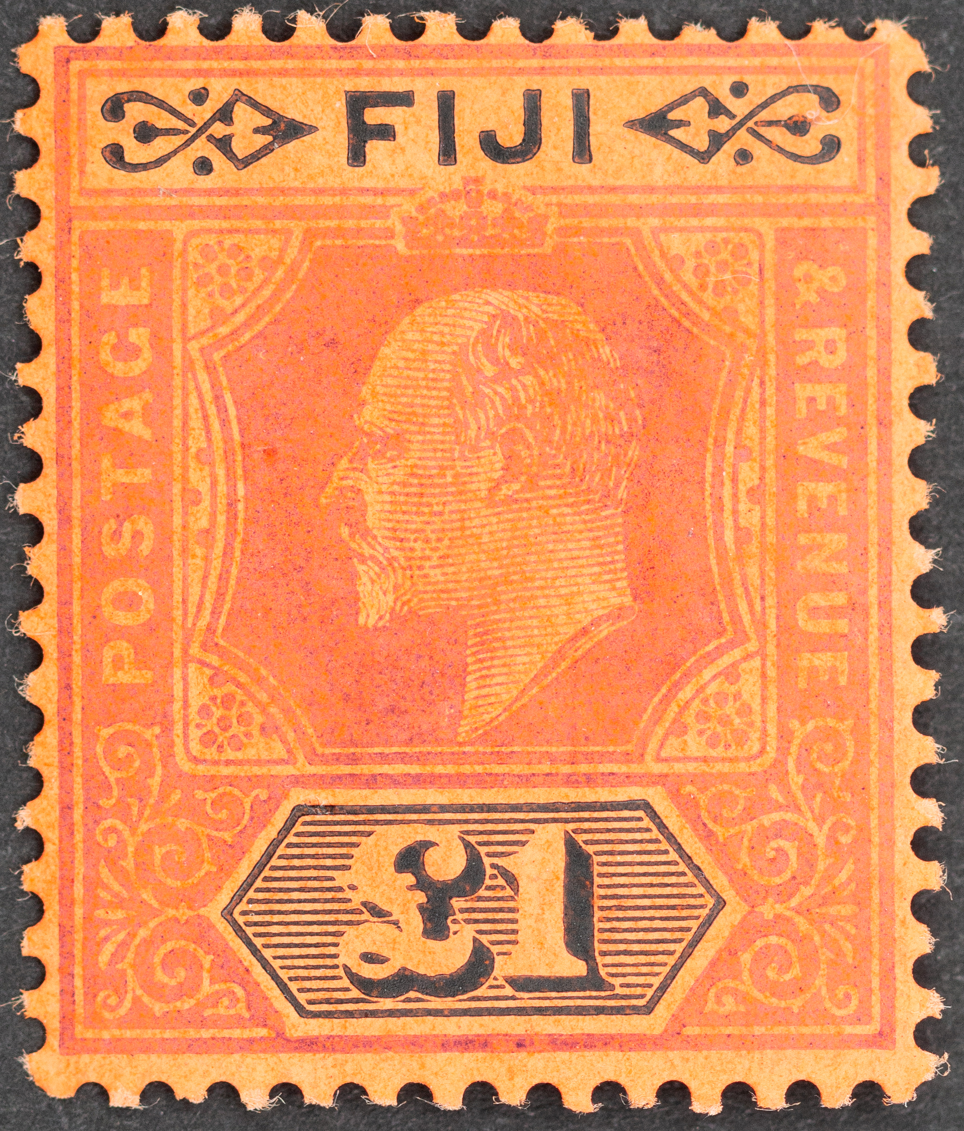 Fiji, Edward VII, One Pound, Purple & Black, 1912, MLH