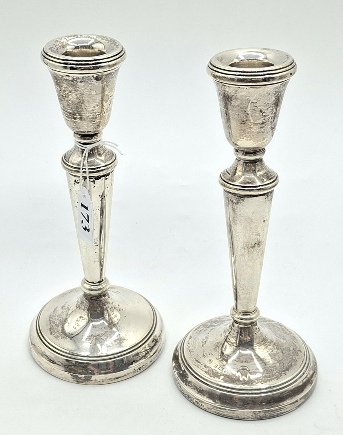 173 · STERLING SILVER CANDLESTICKS