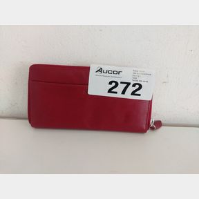 NUVO - RED GENUINE LEATHER ZIP AROUND PURSE 111 - AW-111 RED LEATHER ZIP AROUND PURSE BY BAG ADDICT