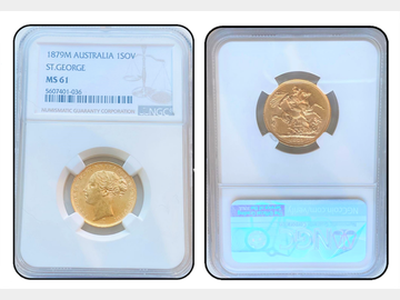 1879 VICTORIA MELBOURNE GEORGE AND DRAGON SOVEREIGN MS61