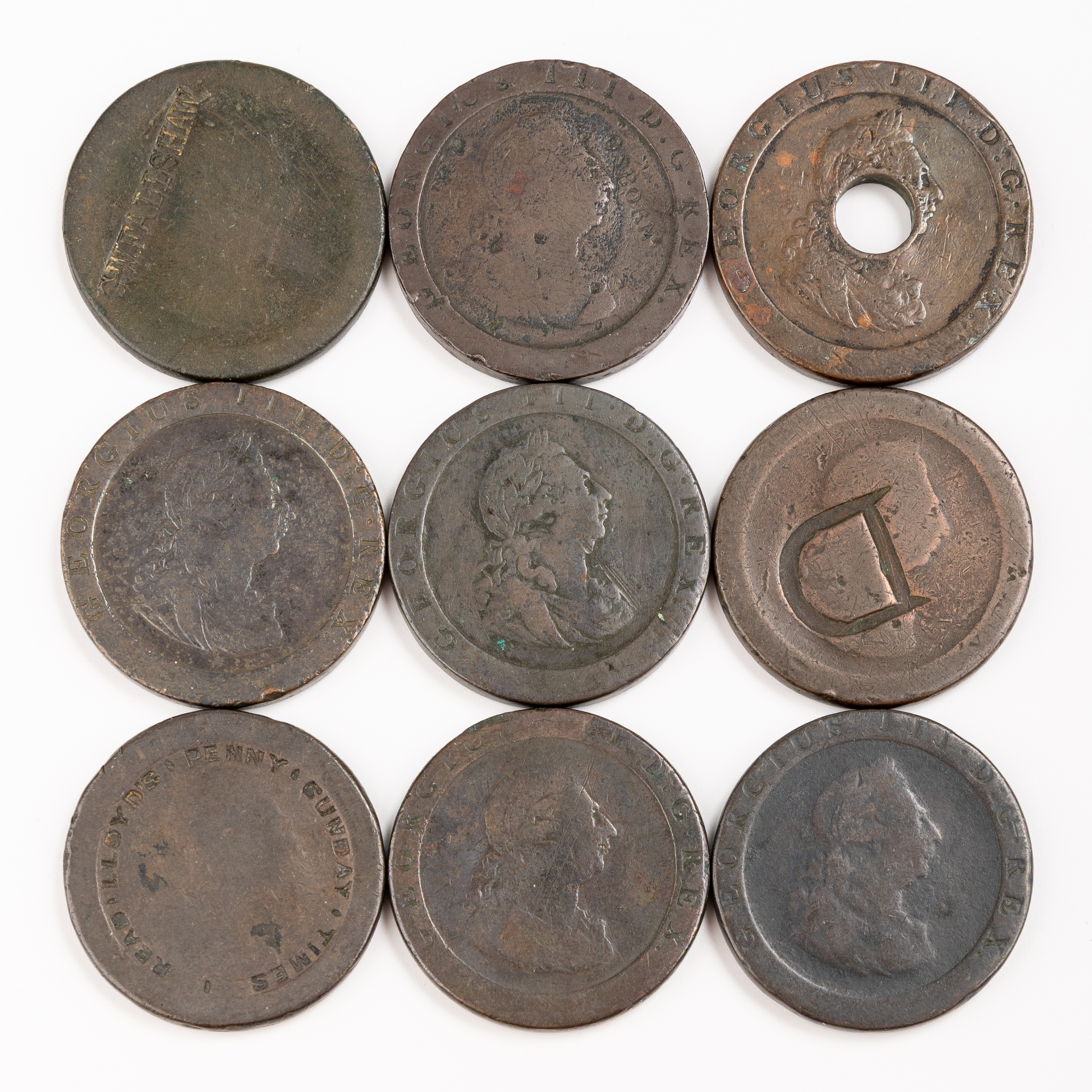 Great Britain, George III, Cartwheel, One Penny, 1797, Poor - VG