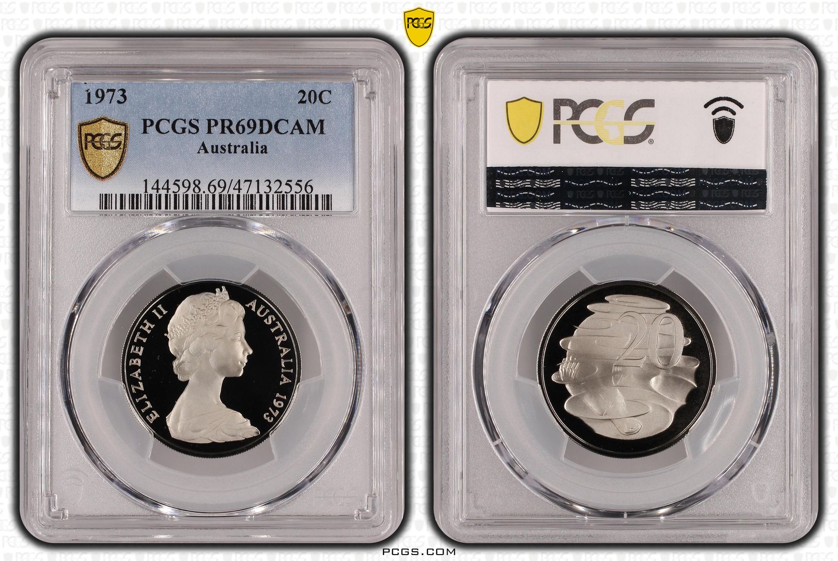 Elizabeth II, Twenty Cent, 1973, PCGS PR69DCAM