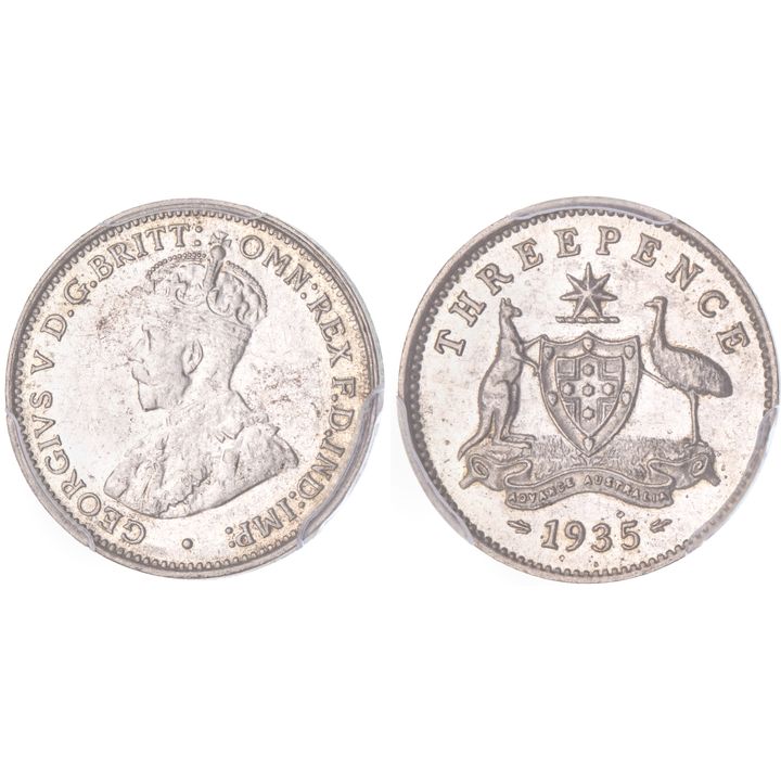 George V, Threepence, 1935, PCGS MS 64