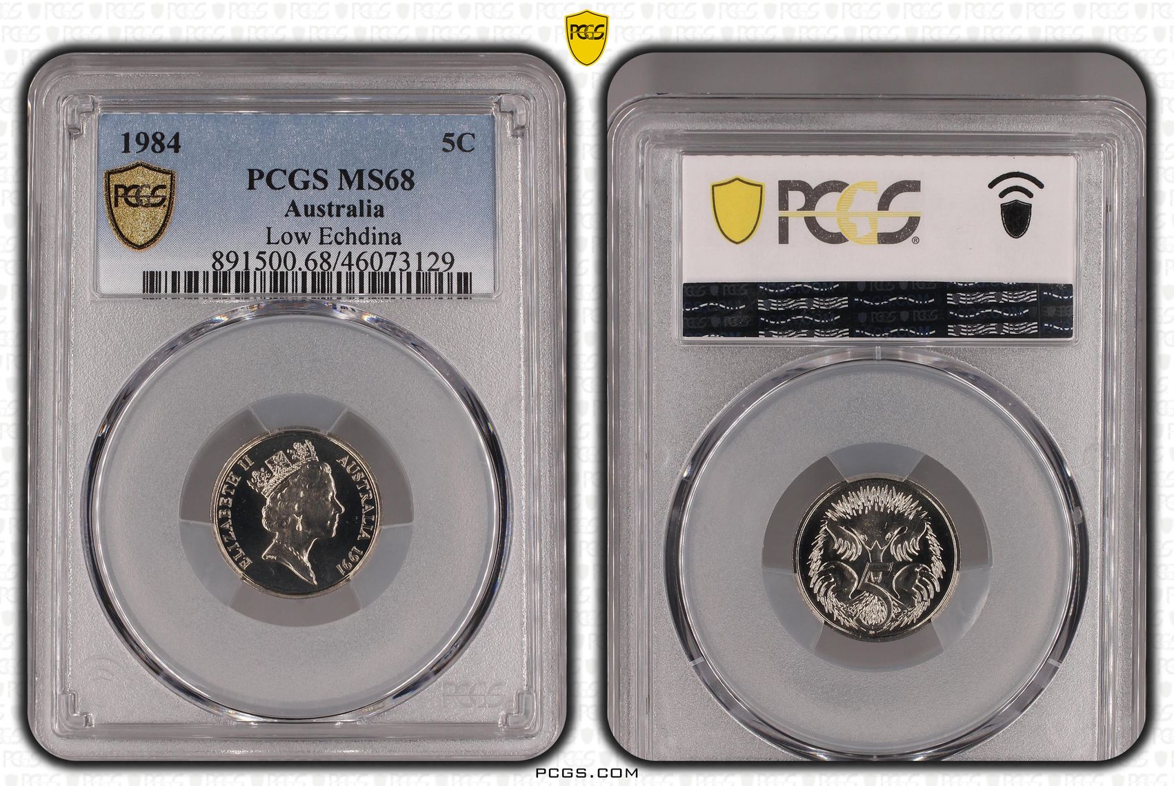 1991 Australia Five Cent, 5c Small SD PCGS - MS68 -129