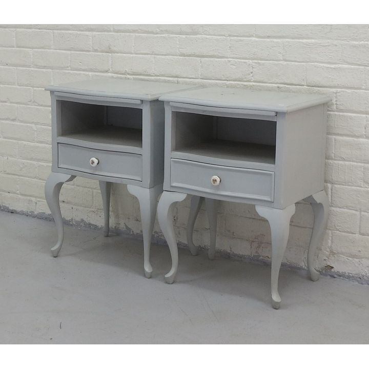 PAIR OF PAINTED PEDESTALS WITH BRUSHING SLIDES
