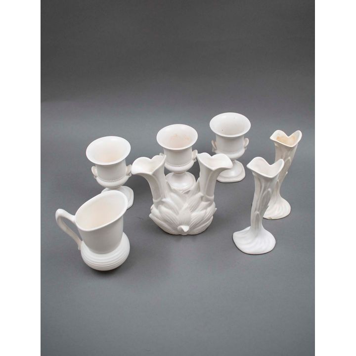 Crown Lynn Potteries - A collection of seven small white pots
