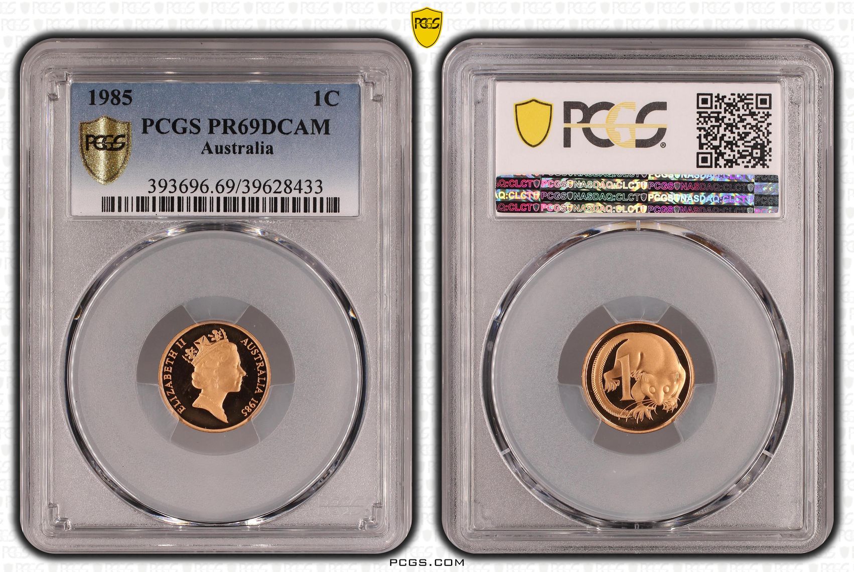 Elizabeth II, One Cent, 1985, PCGS PR69DCAM