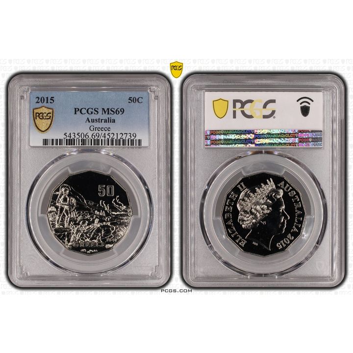 2015 Australia Fifty Cent, 50c Greece PCGS - MS69 POP 16/0 -739