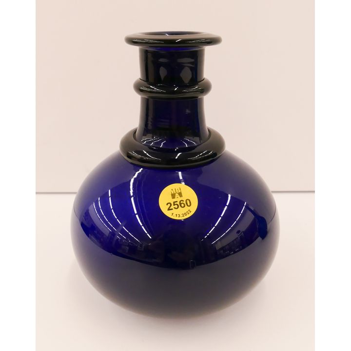 Antique Cobalt Blown Glass Bottle- 6''