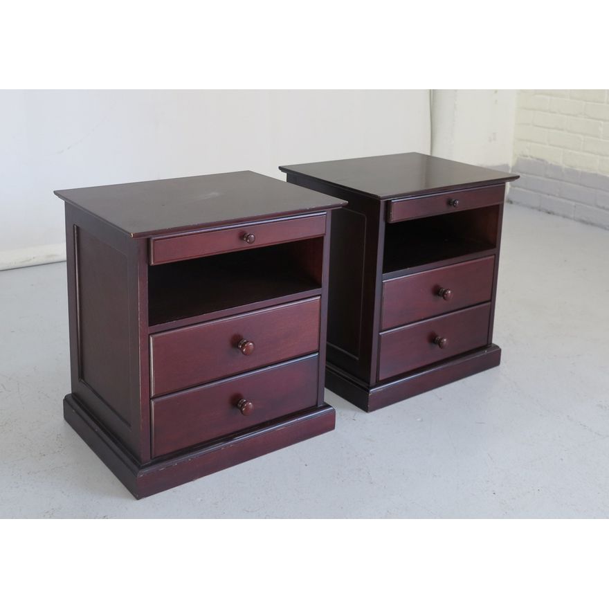 PAIR OF MAHOGANY PEDESTALS with brushing slides