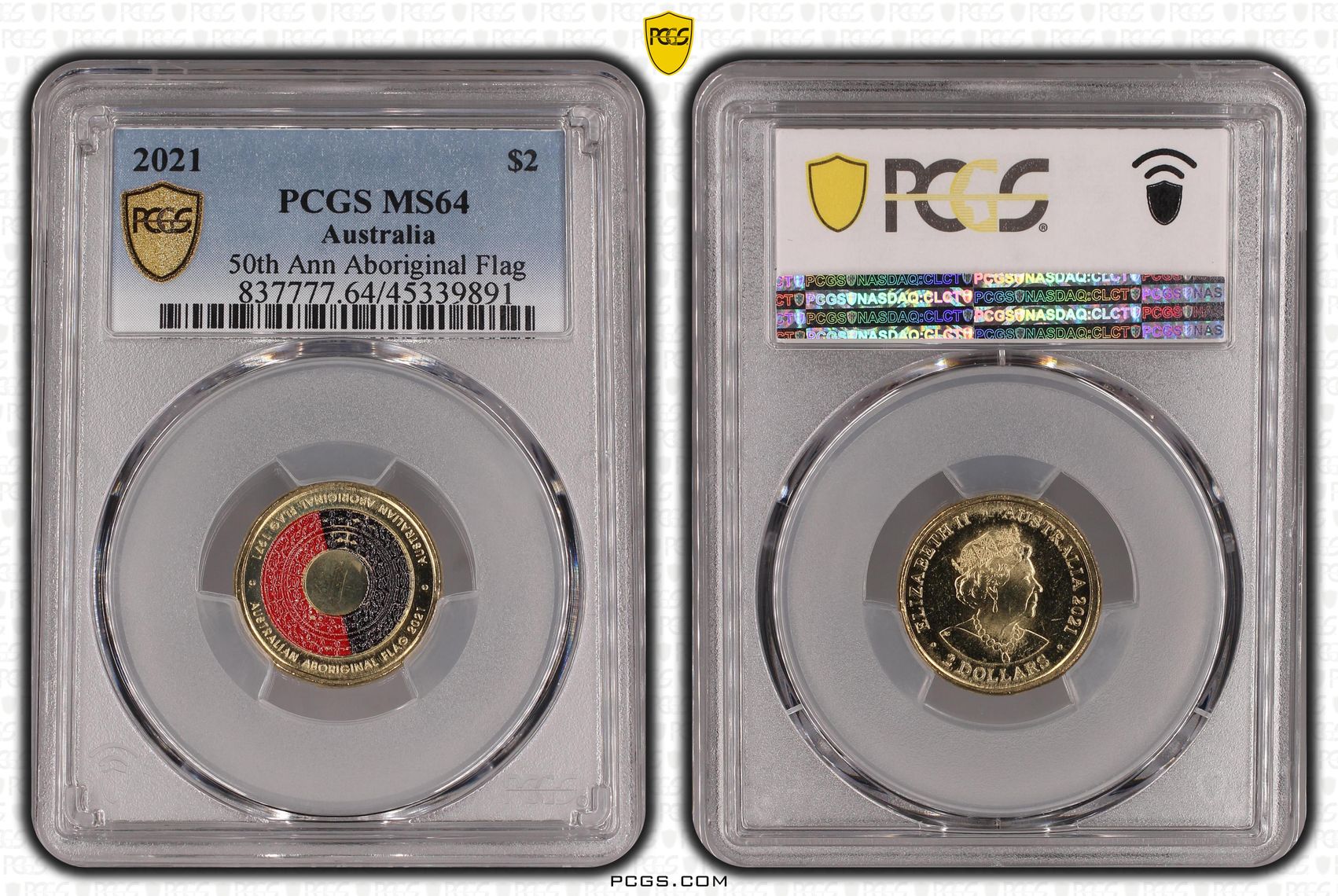 2021 Australia Two Dollar, $2 50th Ann Aboriginal Flag PCGS - MS64 -891
