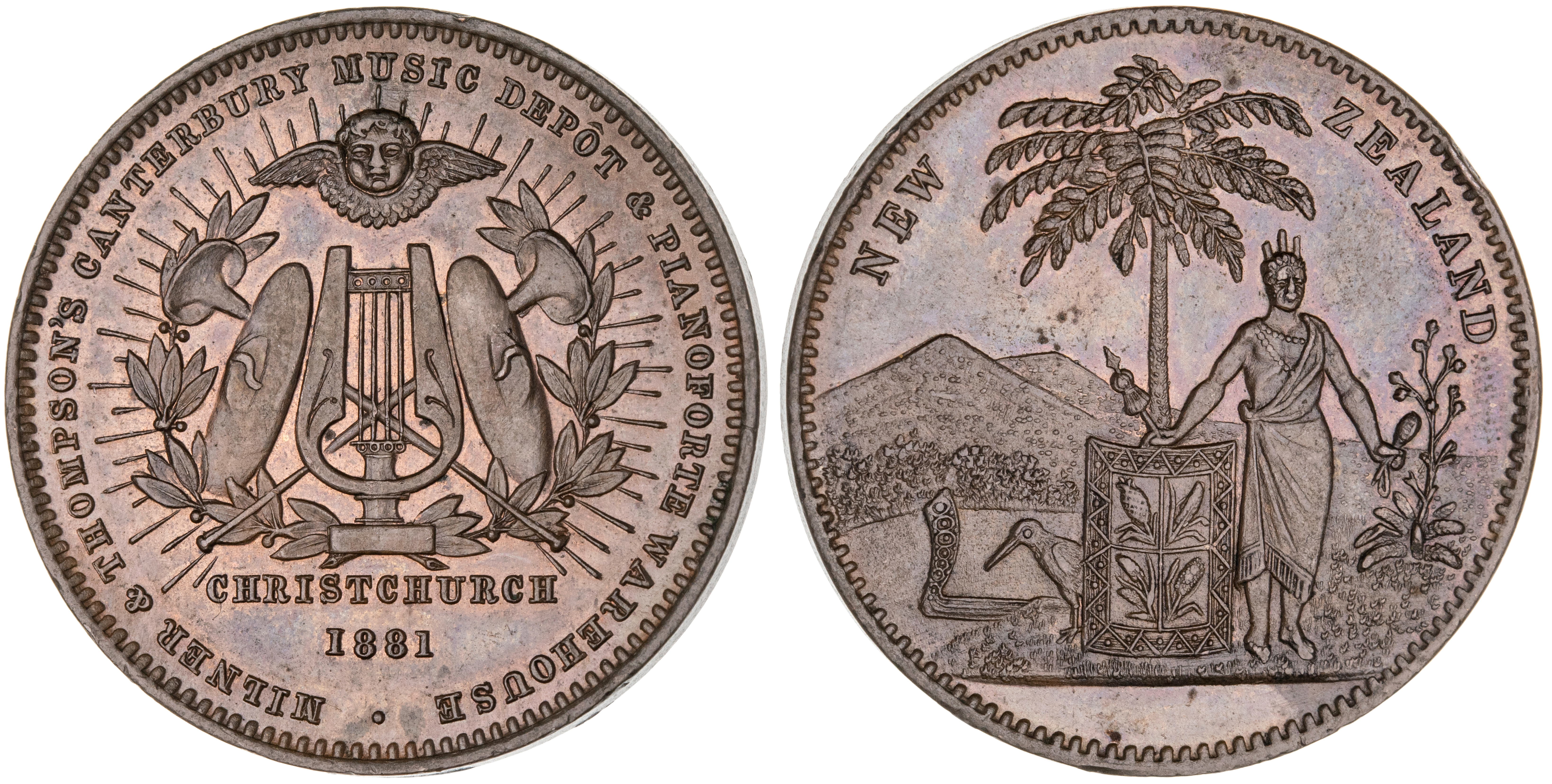 New Zealand, Christchurch, Penny, 1881, UNC
