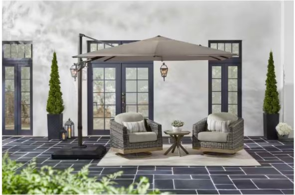 Season Sentry 10ft x 13ft Cantilever Umbrella Vanzant Auctions