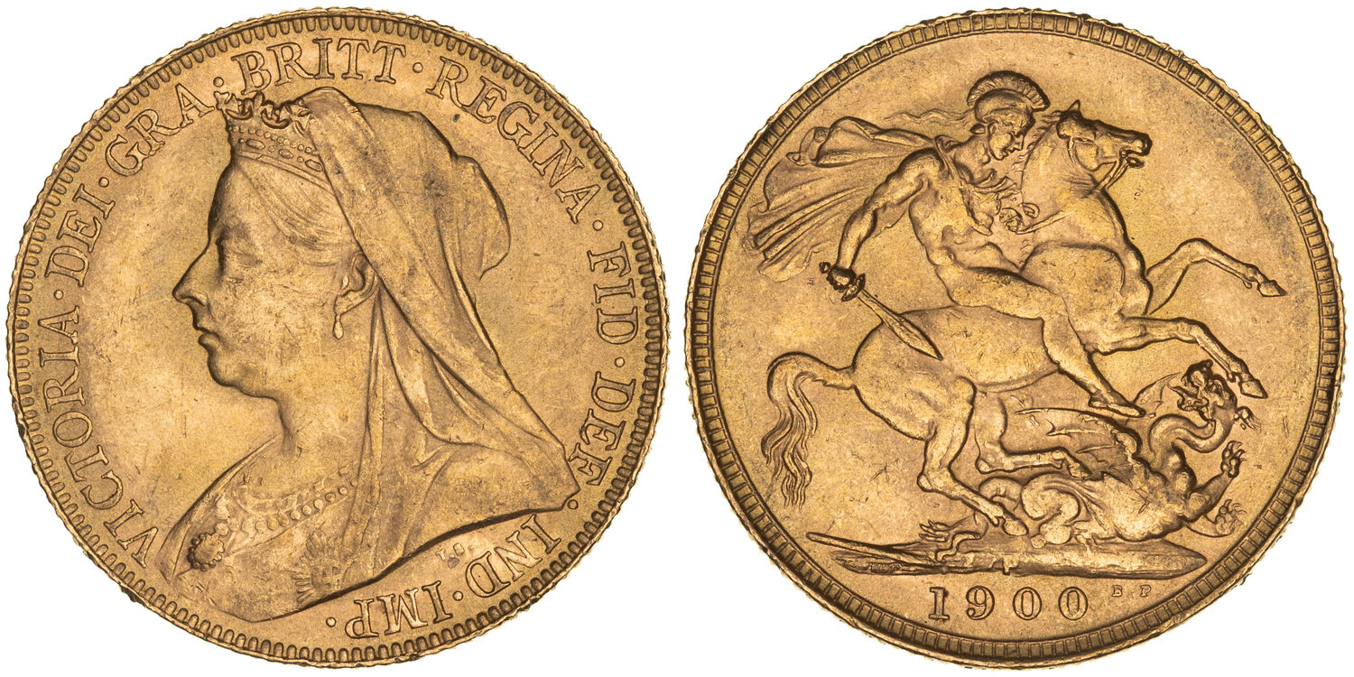 Victoria, St George Reverse, Sovereign, 1900-P, VF