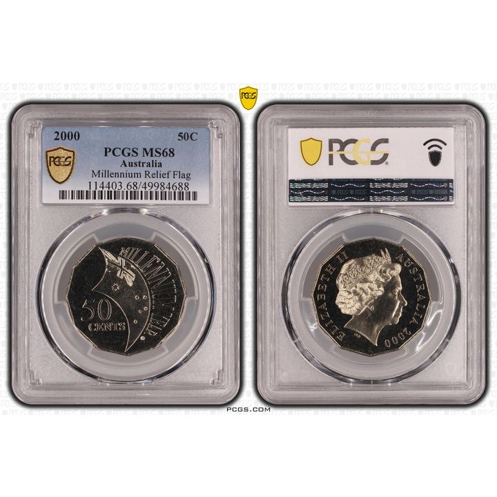 Millennium Relief Flag, Fifty Cent, 2000, PCGS MS68