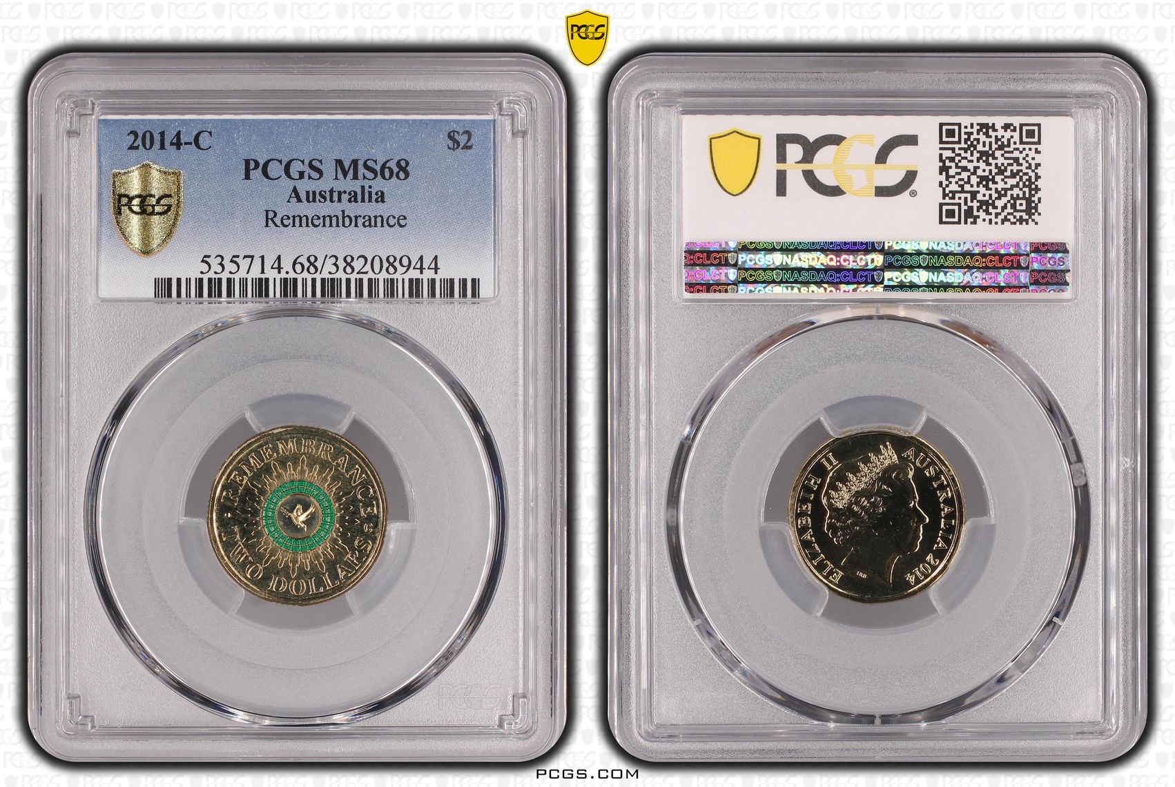 Remembrance Day Colorized, Two Dollar, 2014-C, PCGS MS68