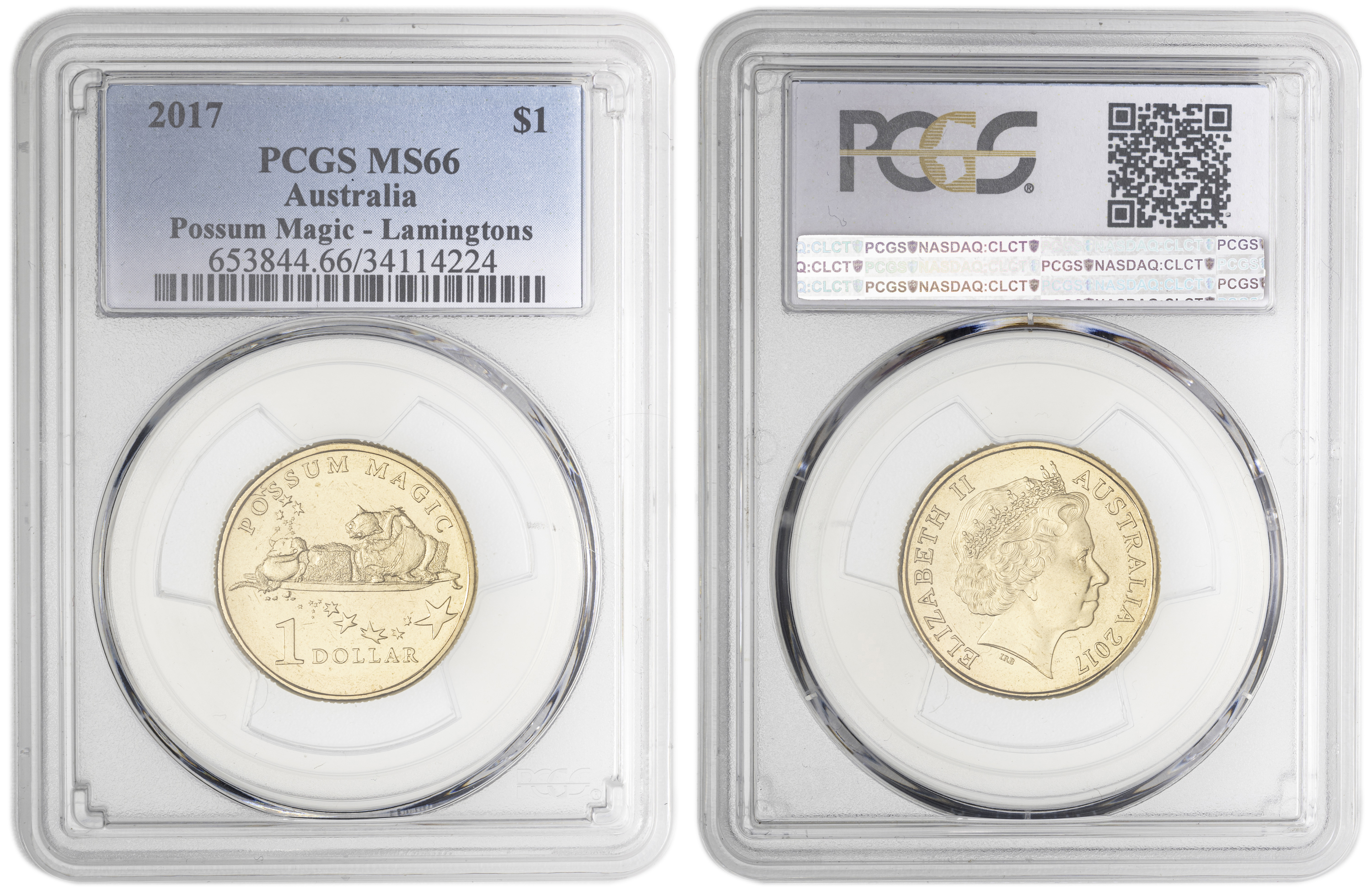 Possum Magic Lamingtons , One Dollar, 2017, PCGS MS66
