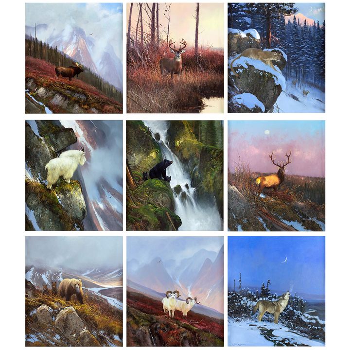 Michael Coleman (1946- ), North American Mammals (set of 9)