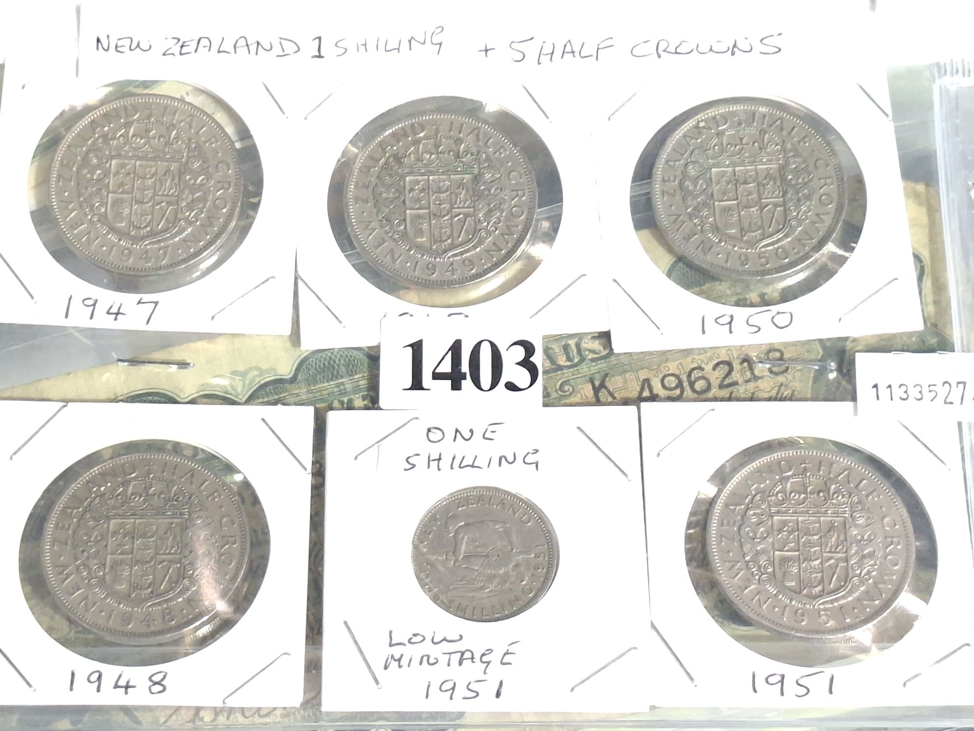1403 · NEW ZEALAND HALF CROWNS AND SHILLINGS