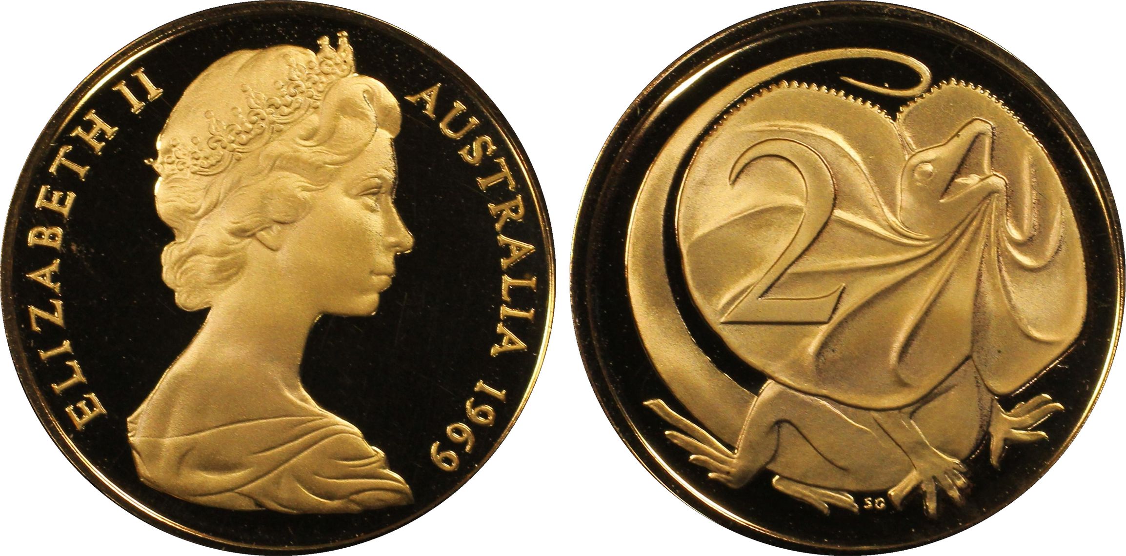 Elizabeth II, Two Cent, 1969, PCGS PR66DCAM