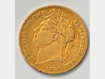 1824 KING GEORGE IV LAUREL HEAD GOLD SOVEREIGN SCARCE