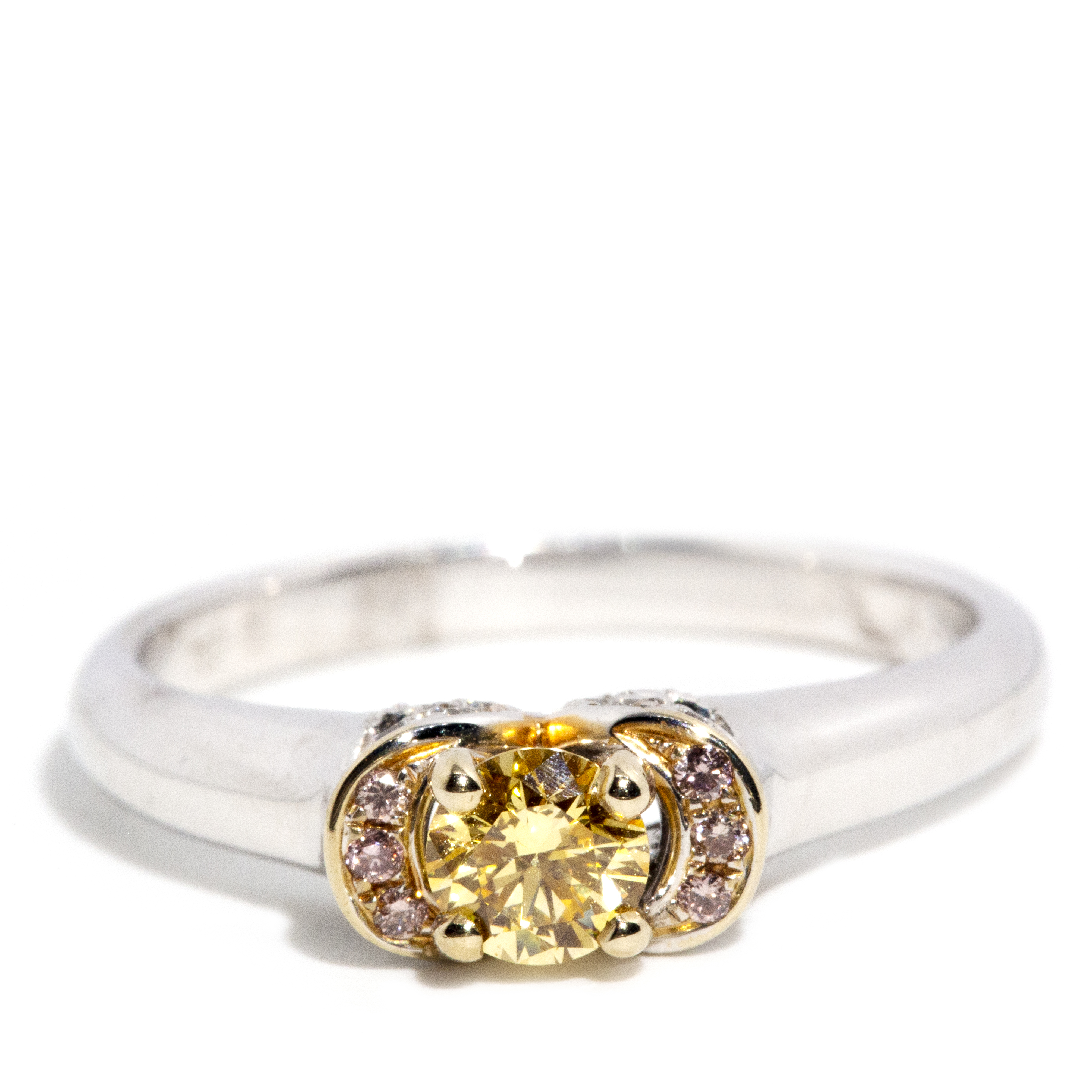 68 · Fancy Yellow & Pink Diamond Ring