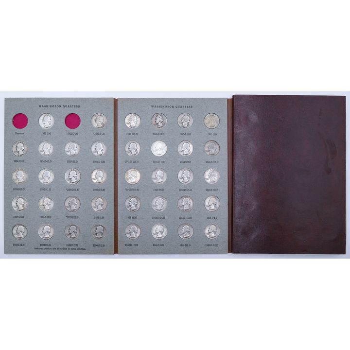 Brown Dansco US Washington Silver Quarter Album 90pc