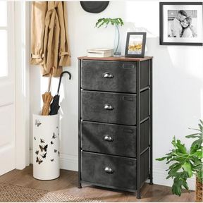 ***NEW FABRIC DRESSER 4 DRAWER CLOSET STORAGE LVT04H***