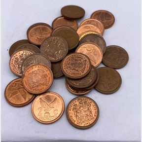 Collectors Lot of 100 Old South African 2c Coins - 50693/294