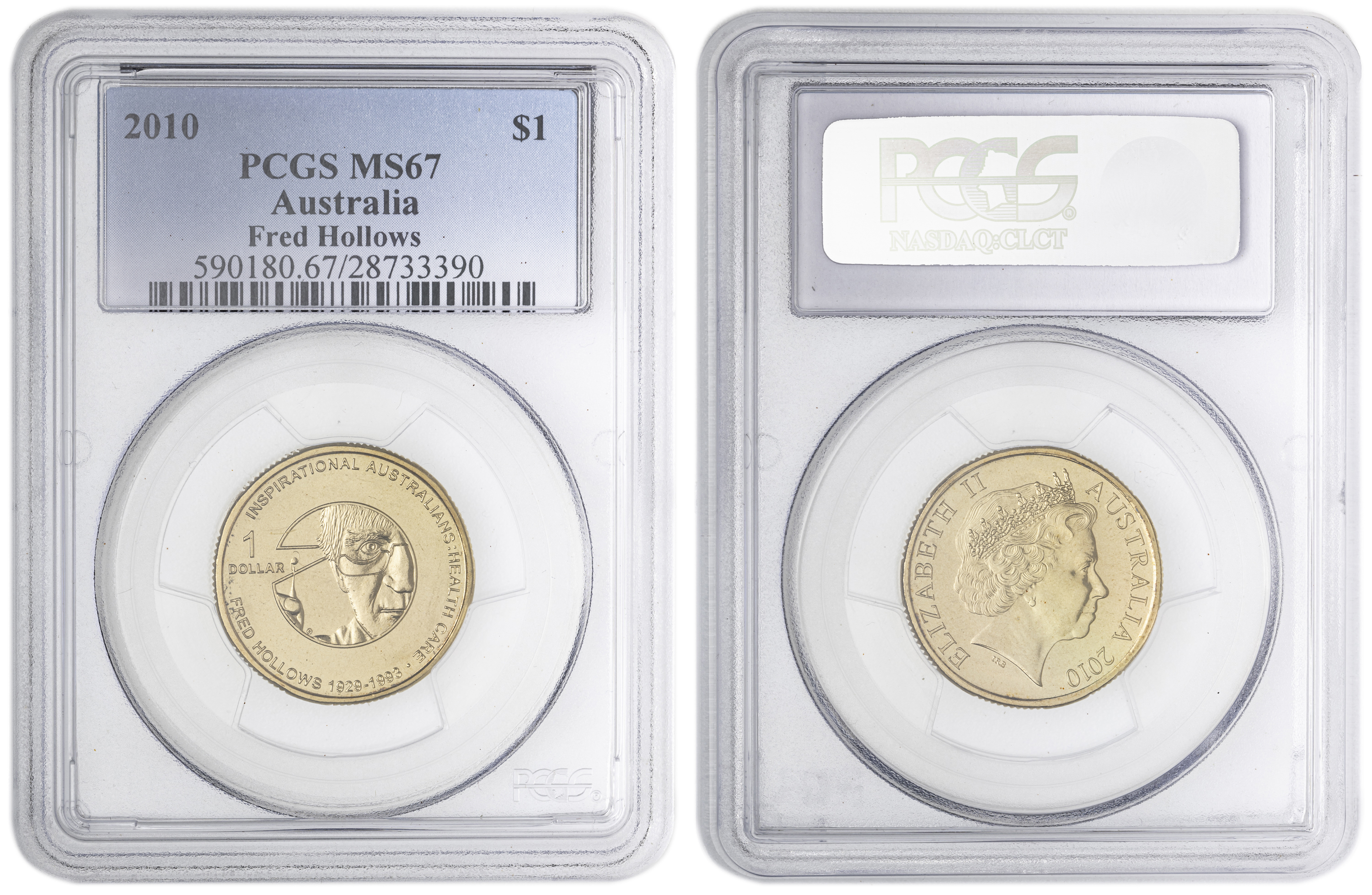 Fred Hollows , One Dollar, 2010, PCGS MS67
