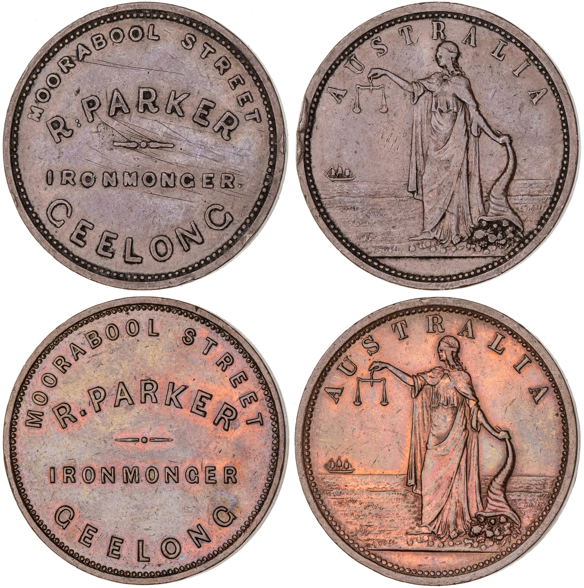 Geelong, Victoria, R. Parker, Penny, ND, VF