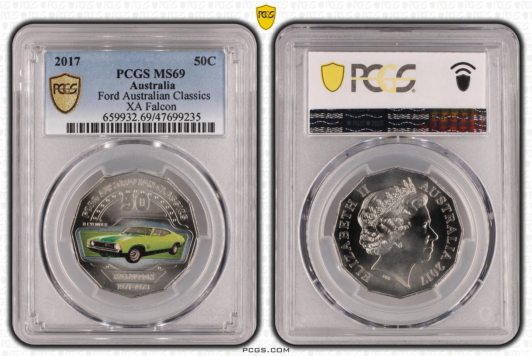 Ford Australian Classics - XA Falcon, Fifty Cent, 2017, PCGS MS 69